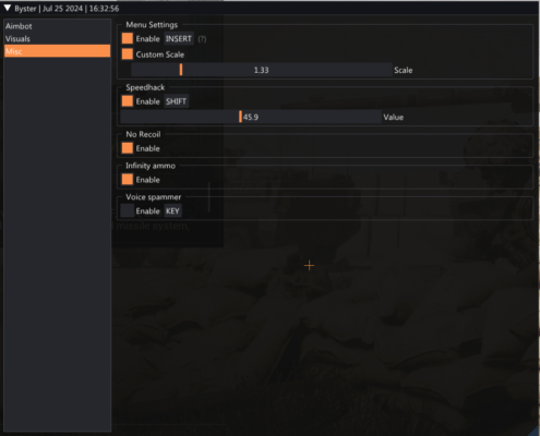 byster squad cheats mics